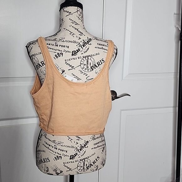 NWT We The Free Raw Edge Peach Crop Top XL - Picture 3 of 4
